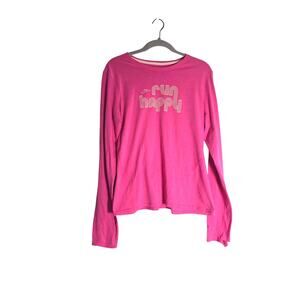 Brooks Pink Run Happy Long Sleeve Running Top Thumbholes Activewear Womens Large